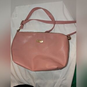 Bebe Pink Faux Leather Crossbody Shoulder Bag